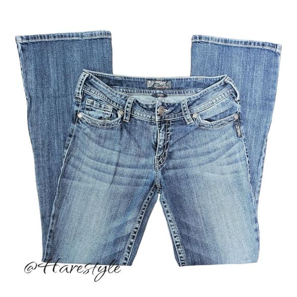 silver Suki 31x34 (tall) distressed bootcut jeans - Picture 1 of 10